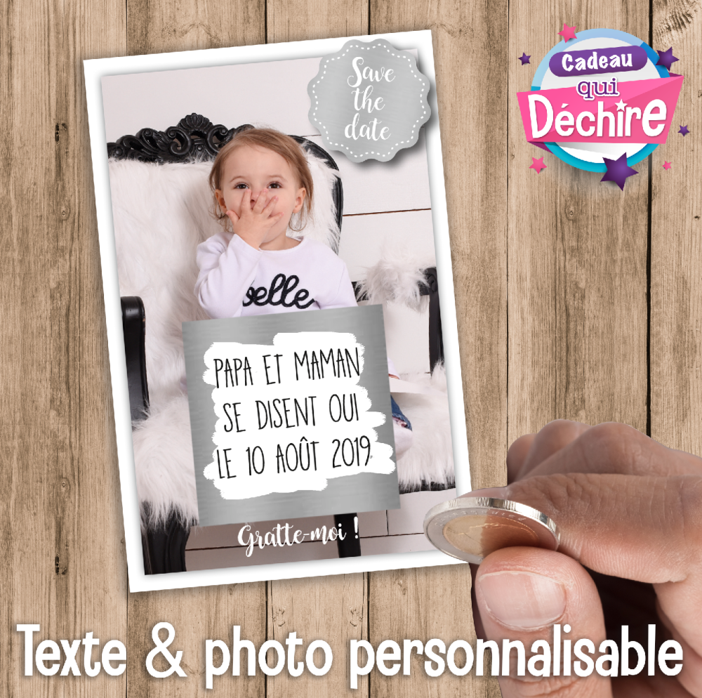 Cadre photo personnalisé en bois 5x7 - Annonce de bébé( Choix de cadre  Blanc,Noir ou Naturel)