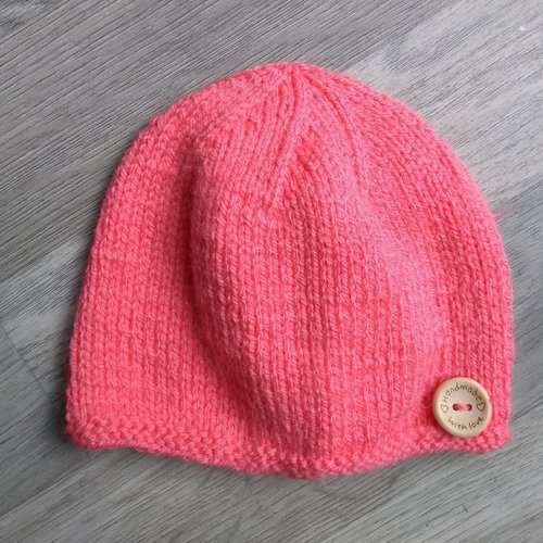 Bonnet bébé,taille naissance/1mois , laine 100% acrylique, tricoté à la main