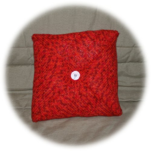 Coussin en laine rouge avec un dégradé tie & dye