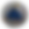 Porte-monnaie en coton bleu roi breloque boule verre