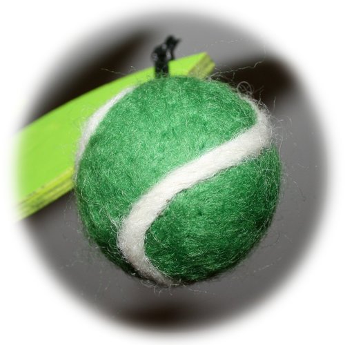 Boule de noël feutrée verte & blanche