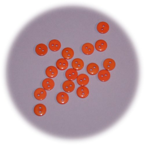 Lot de 20 mini boutons ronds oranges