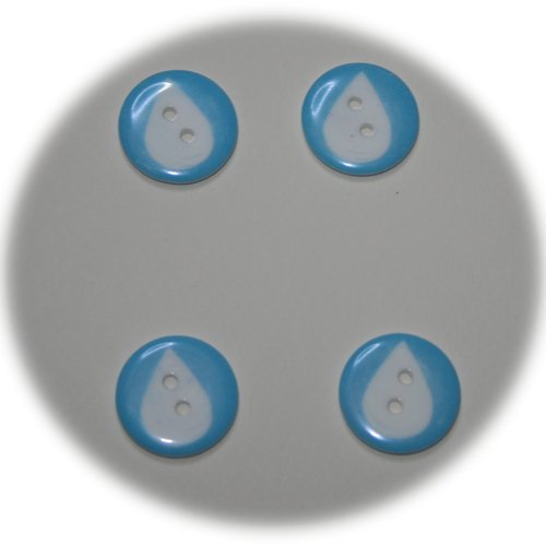 Lot de 4 boutons acrylique goutte d’eau