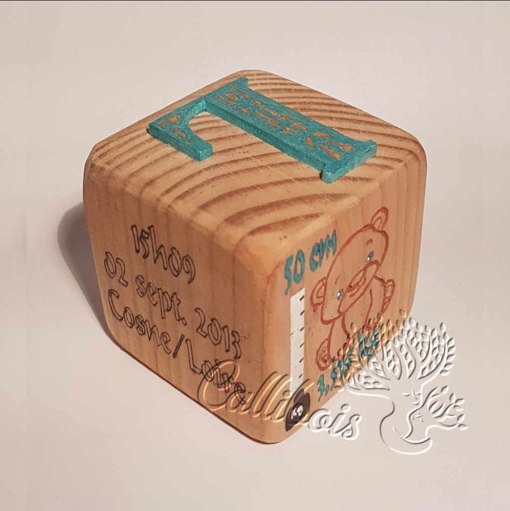 Fait main baptême personnalisé en bois cadre photo Cube Cadeau Cadeau
