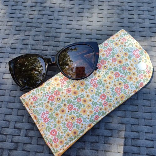 Etui à lunettes fleuri - molletonné