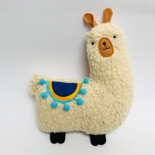 Peluche Lama Serge Alpaga Peluche Douce Decoration Chambre Enfant Doudou Bleu Et Jaune Un Grand Marche