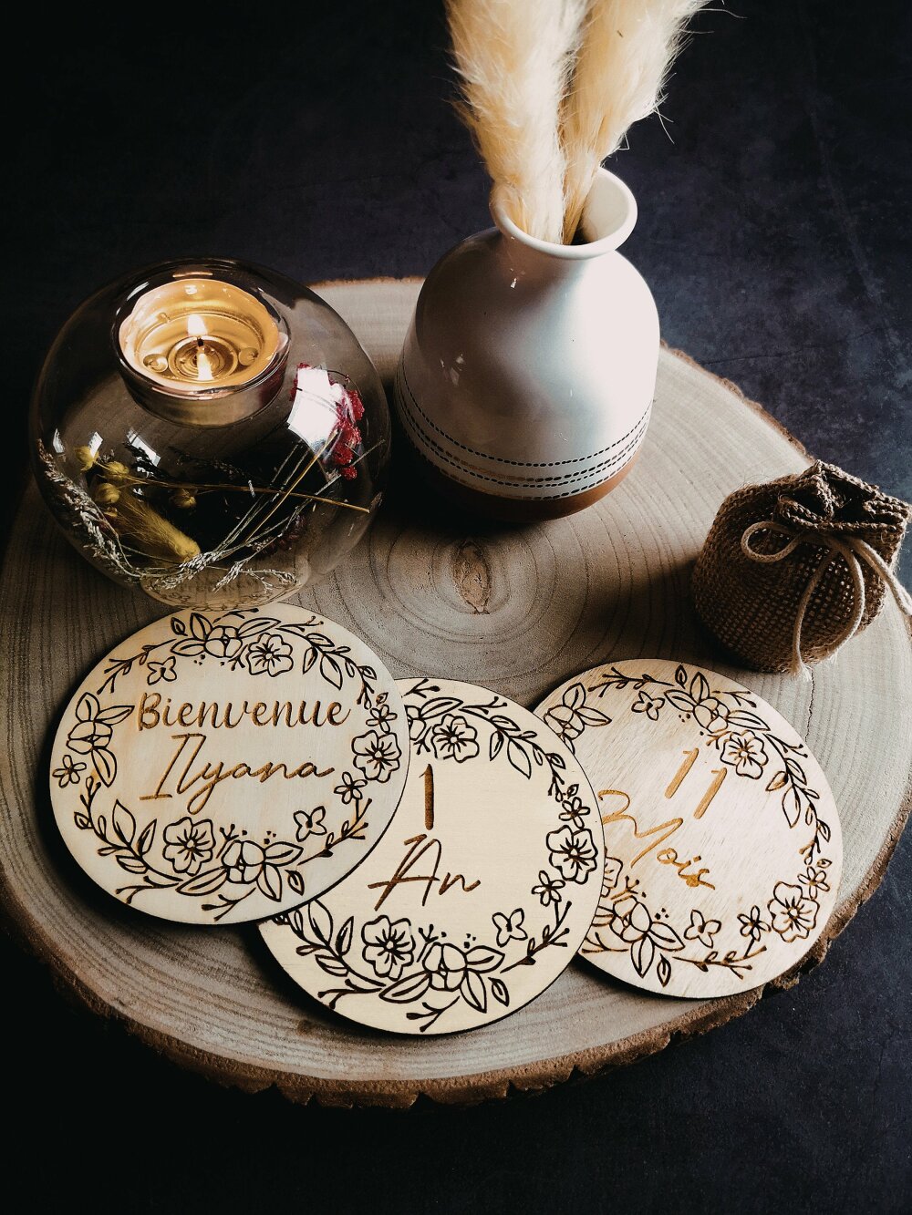 15 Cartes Etapes Bebe Rondes En Bois Personnalises Premiere Annee Un Grand Marche 15 Cartes Etapes Bebe Rondes En Bois Personnalises Premiere Annee Un Grand Marche