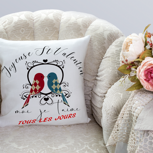 Housse de coussin saint valentin