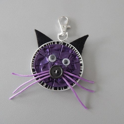 Bijou de sac en capsules nespresso violet forme chat