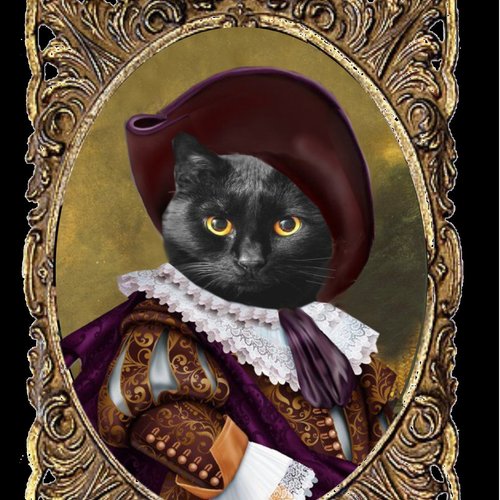 Portrait De Chat Personnalisable Le Petit Mousquetaire Un Grand Marche