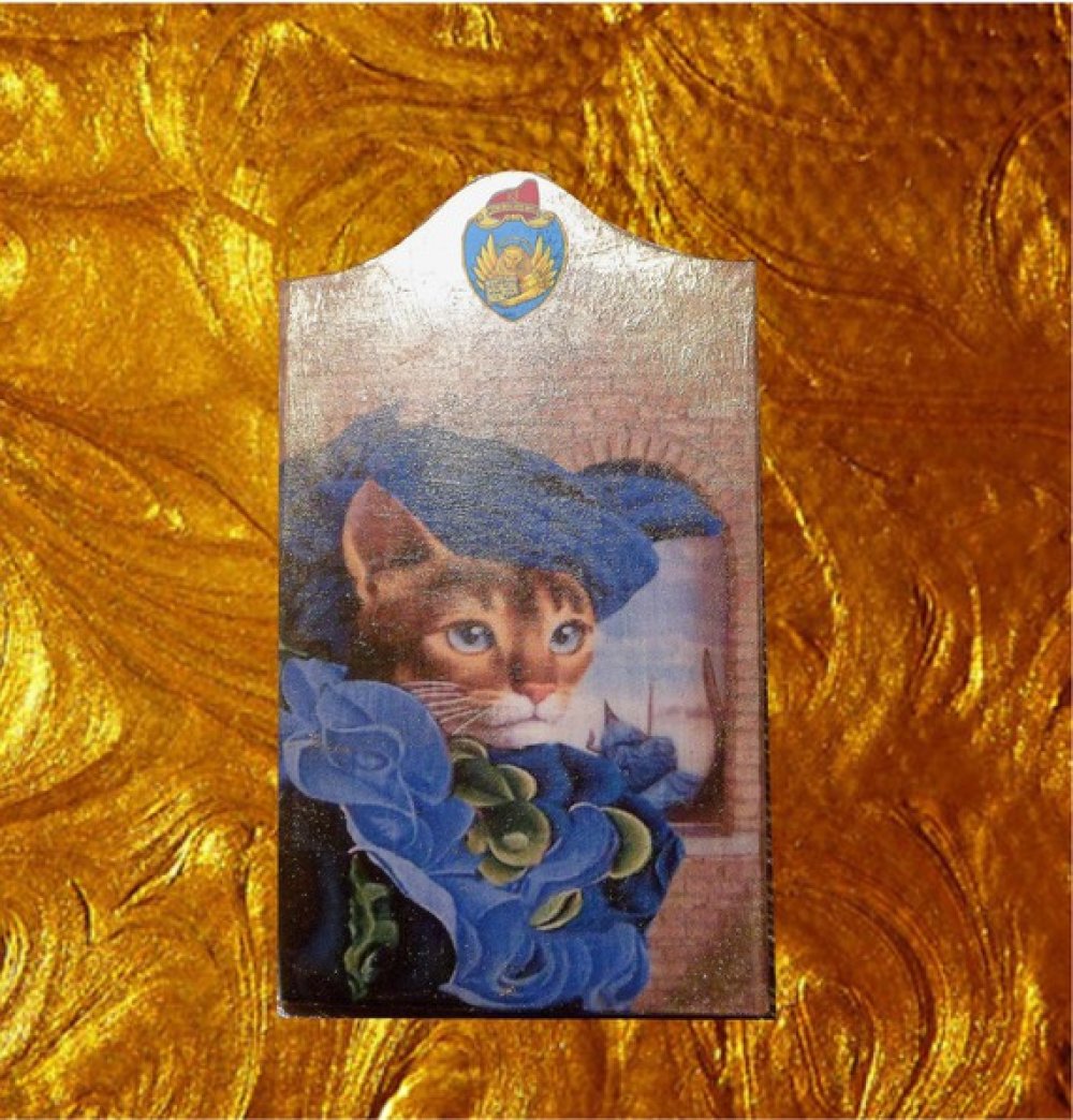 Petit Tableau Avec Chat Costume Ma Belle Venitienne En Bleu Un Grand Marche