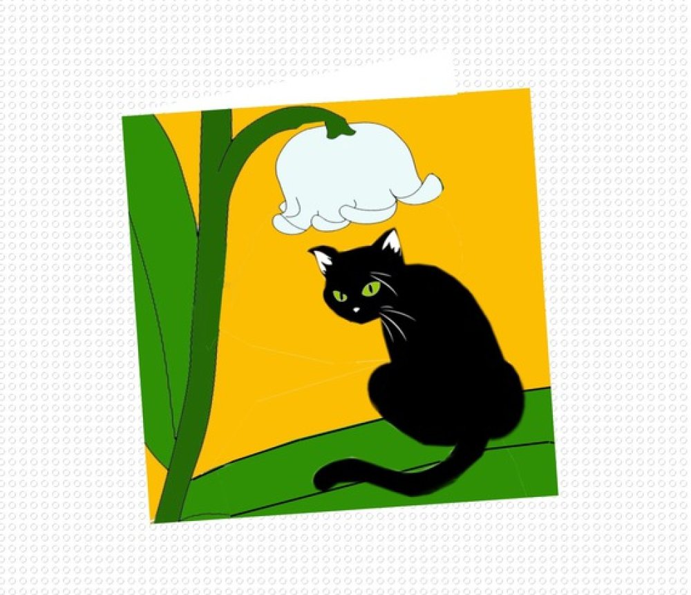 Carte Chat Carte De Voeux Chat Mon Brin De Muguet Un Grand Marche