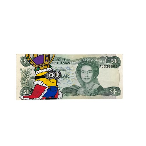 Billet de 1 dollar des bahamas x king bob des minions