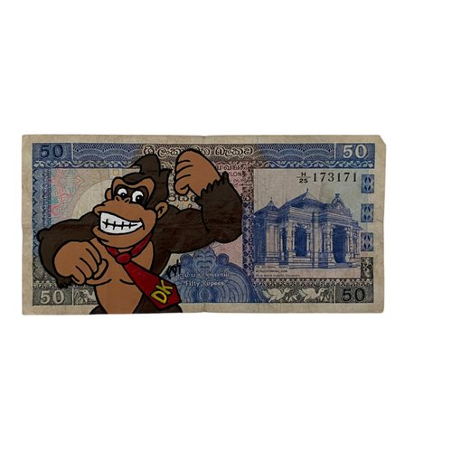 Billet de 50 rupees du sri lanka x donkey kong (mario bros)