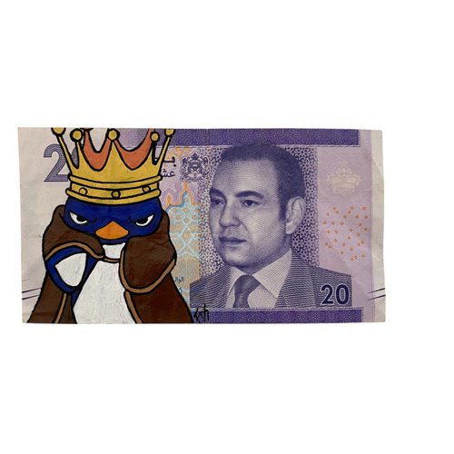 Billet de 20 dirhams du maroc x roi pingouin (mario bros)