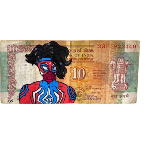 Billet de 10 rupees d’inde x  spider-man india marvel