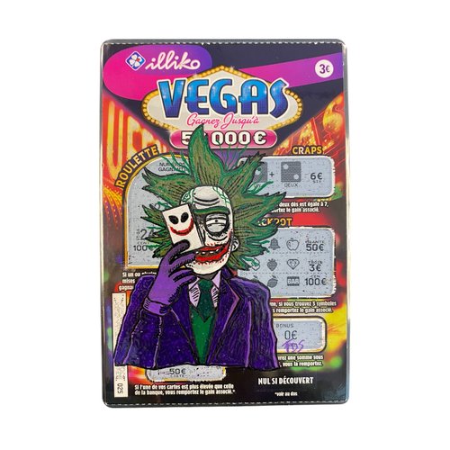 Dessin de rick joker sur un ticket de jeu de grattage