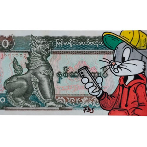 Billet de 20 kyats de birmanie x bugs bunny