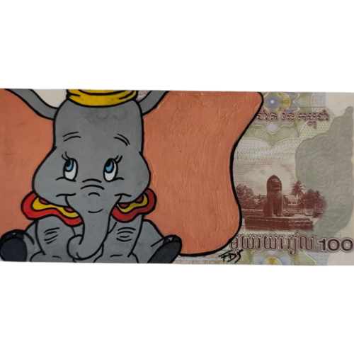 Billet de 100 riel du cambodge x dumbo