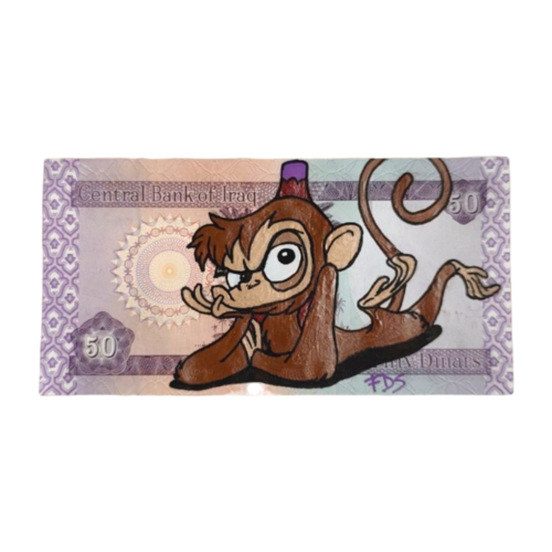Billet de 50 dinars d'iraq x abu du film aladdin