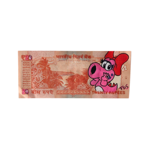 Billet de 20 rupees d'inde x birdo de nintendo
