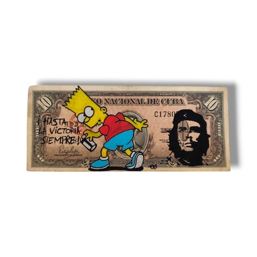 Billet de 10 pesos de cuba x bart simpson