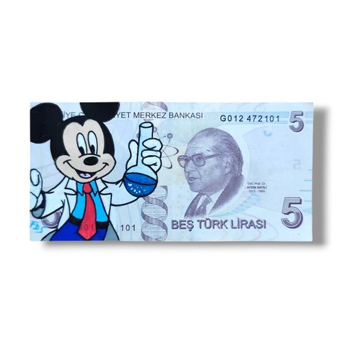 Billet de 5 livres de turquie x mickey chimiste