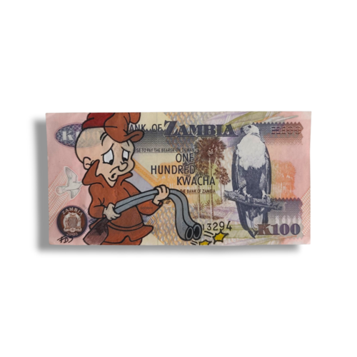 Billet de banque customisé à la main – art pop & humour – pièce unique - elmer fudd des looney tunes