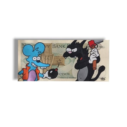 Tableau pop art sur billet – style simpsons / street art