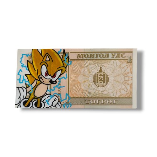 Billet customisé pop culture – super sonic – œuvre unique street art