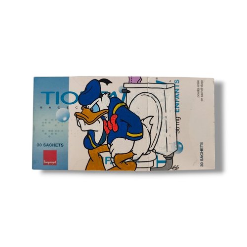 Art pop culture original - donald duck sur boîte de tiorfan – humour médical & street art