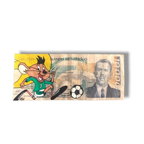 Œuvre pop art sur billet 10 000 pesos – édition coupe du monde 2026 - speedy gonzales
