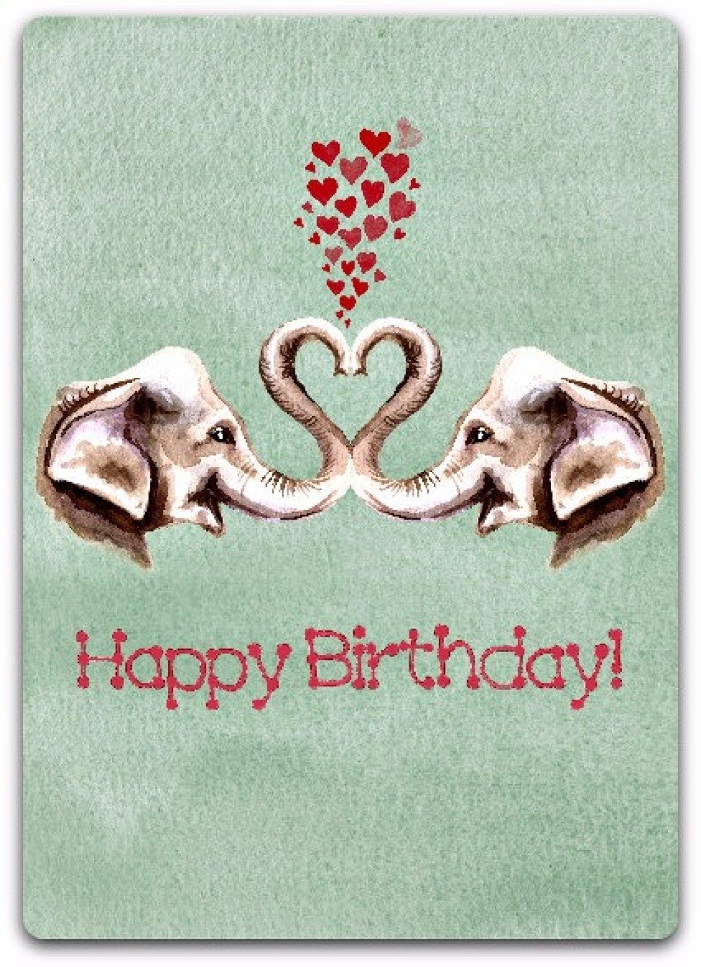 Carte Bon Anniversaire Elephant Amour Fait Main 21cm X 15cm Un Grand Marche