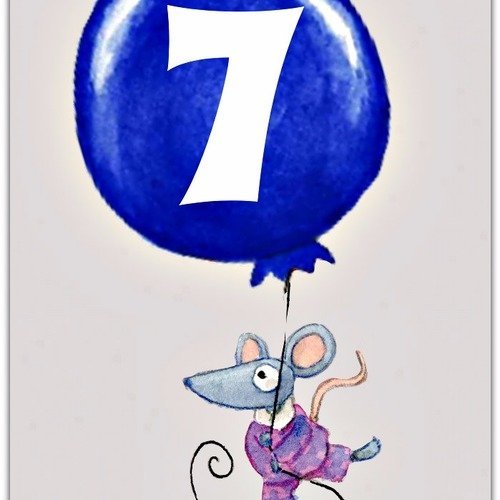 Carte Anniversaire Enfant Avec Chiffre Fait A La Main 12cm X 17cm Un Grand Marche