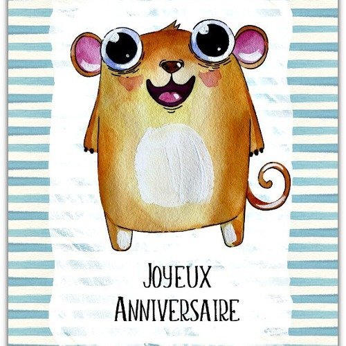 Carte Double Joyeux Anniversaire 17 5cm X 12 5cm Un Grand Marche