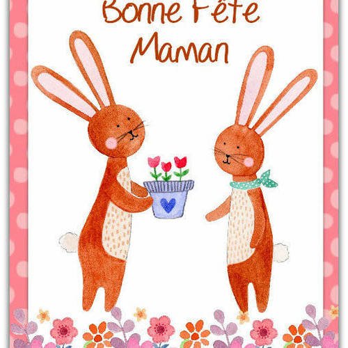 Carte Fete Des Meres Bonne Fete Maman Je T Aime Carte Fait Main Un Grand Marche