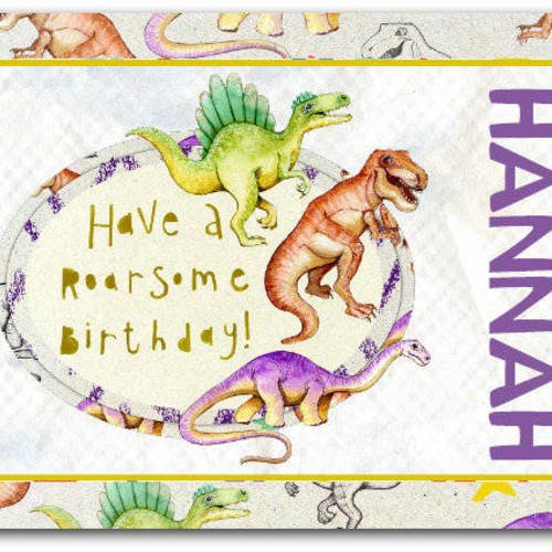 Carte Anniversaire Enfant Dinosaure Personnalisee Personnalisable 12 5cm X 17cm Avec Enveloppe Un Grand Marche