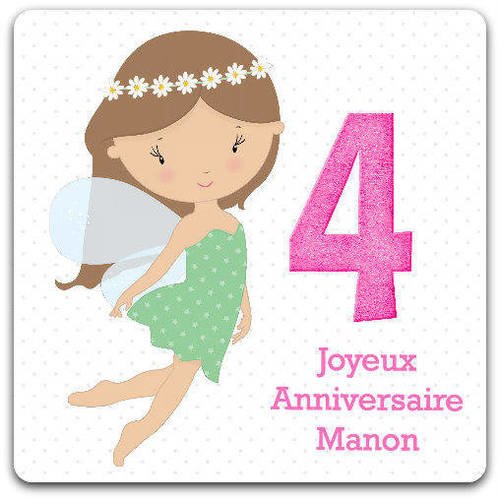 Carte Double Anniversaire La Petite Fee A Personnaliser Personnalisable 15cm X 15cm Un Grand Marche