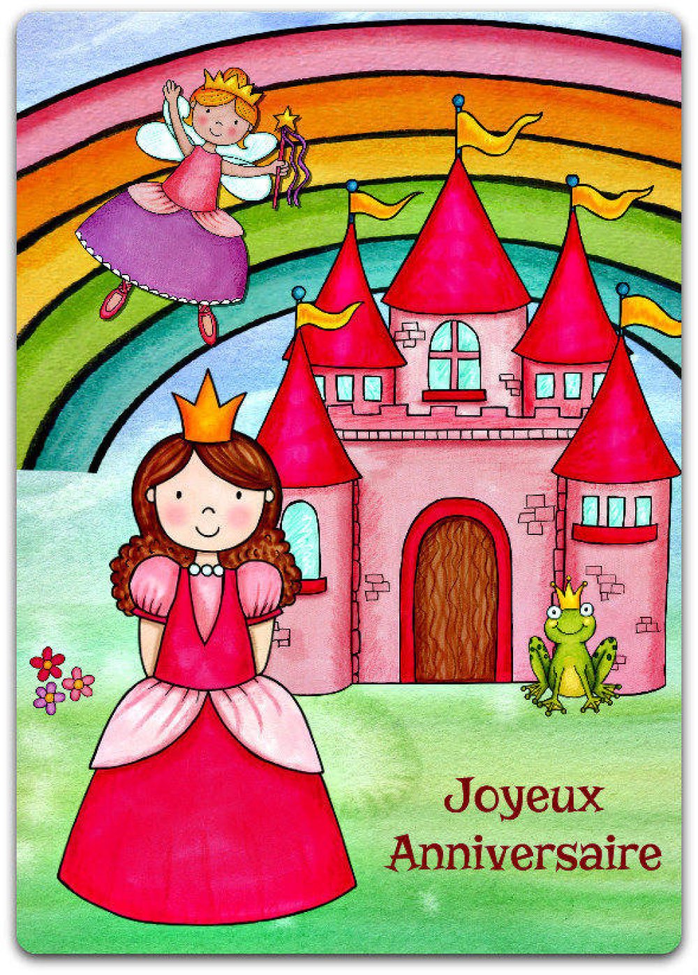 Carte Joyeux Anniversaire Princesse 15cm X 21cm Un Grand Marche