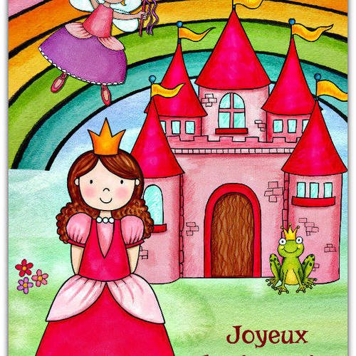 Carte Joyeux Anniversaire Princesse 15cm X 21cm Un Grand Marche