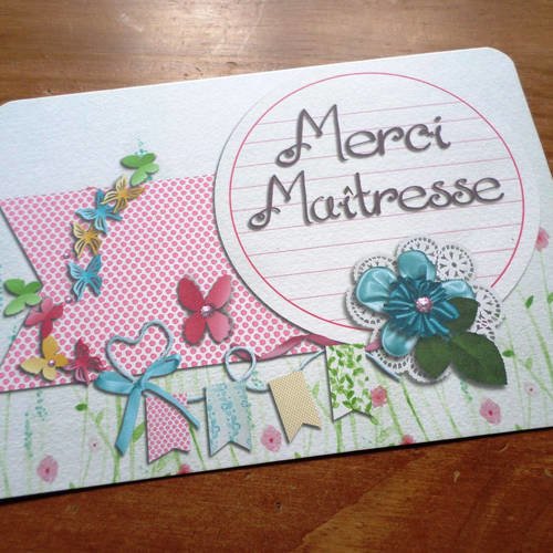 Carte Maitresse Merci Maitresse Fin D Annee Creation Originale Un Grand Marche