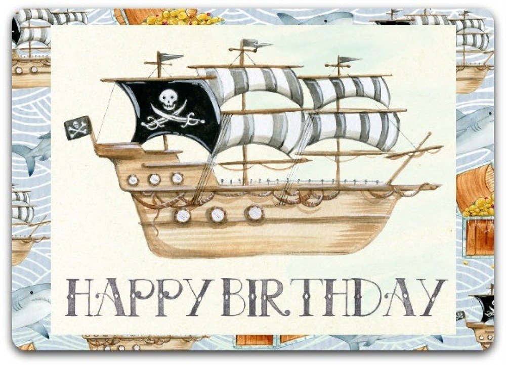 Carte Anniversaire Happy Birthday Enfant Pirate 12 5cm X 17cm Avec Enveloppe Un Grand Marche