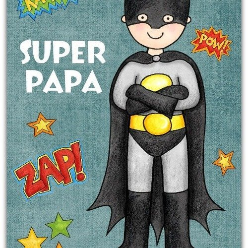 Carte De Vœux Bonne Fete Super Papa 12 5cm X 17cm Avec Enveloppe Un Grand Marche