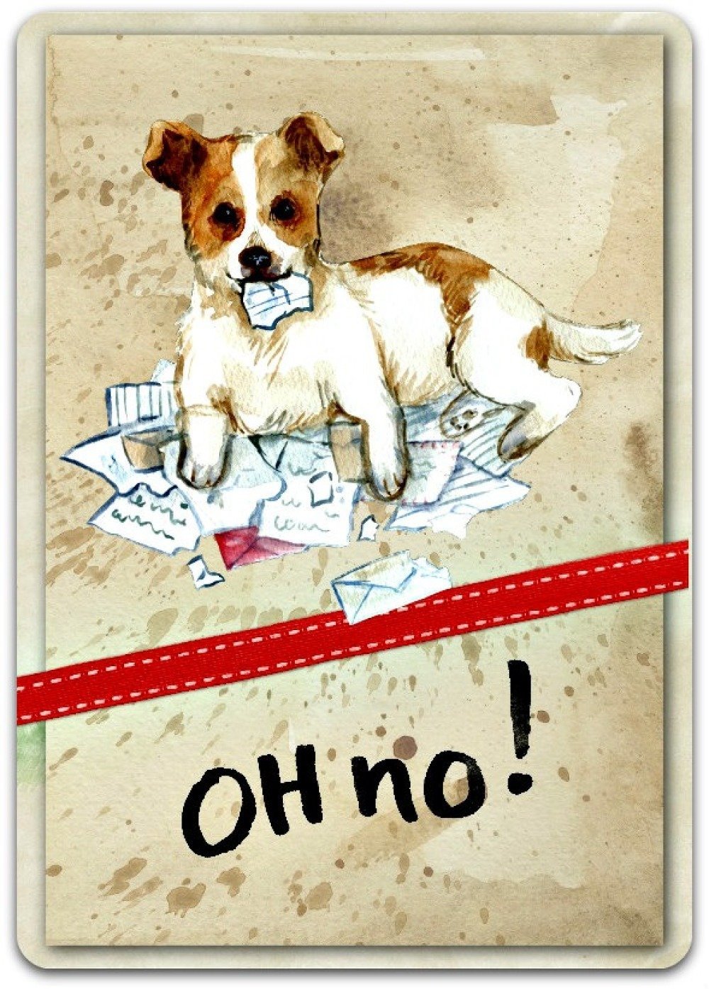 Carte De Voeux Oh No Chien Dog Pet 17cm X 12 5cm Fait Main Card Bubble Un Grand Marche