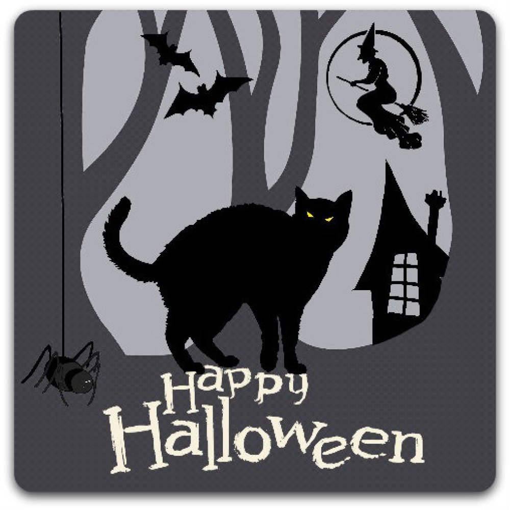 Carte Halloween Carte De Vœux Chat Cat Creation Originale Fait Main 15cm X 15cm Un Grand Marche