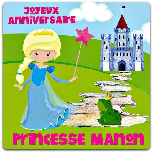 Princesse Carte Anniversaire Birthday Card Princess Personnalisable A Personnaliser Fille 15cm X 15cm Un Grand Marche