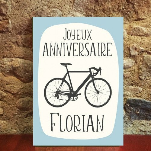 Carte Joyeux Anniversaire Velo Bike Cyclisme Personnalise Personnalisable Tour De France 15cm X 21cm Un Grand Marche