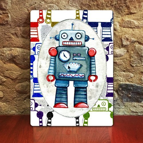 Carte De Voeux Robot Toute Occasion Anniversaire 12 5cm X 17 5cm Un Grand Marche