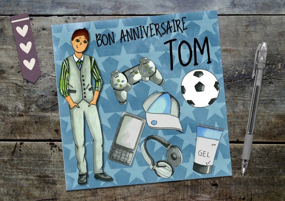 Carte Anniversaire Personnalisee Creation Originale Fait Main 15cm Un Grand Marche