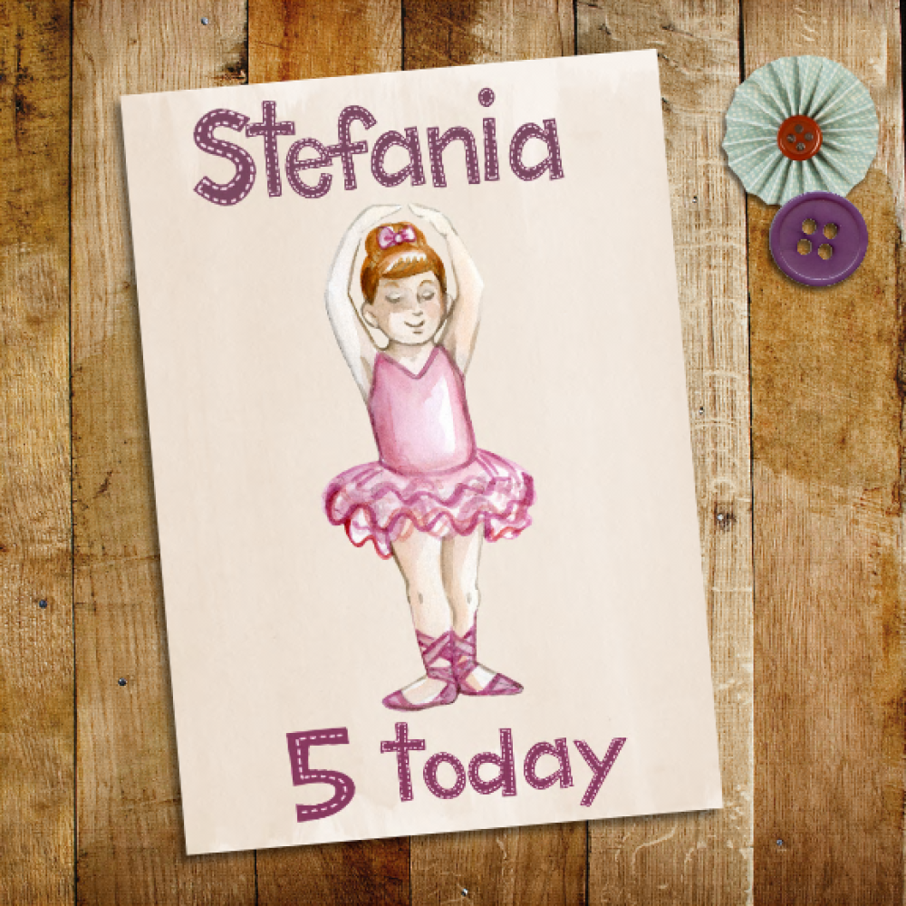 Carte D Anniversaire Enfant Carte Anniversaire Birthday Card Danse Ballet Avec Enveloppe Fait Main Un Grand Marche